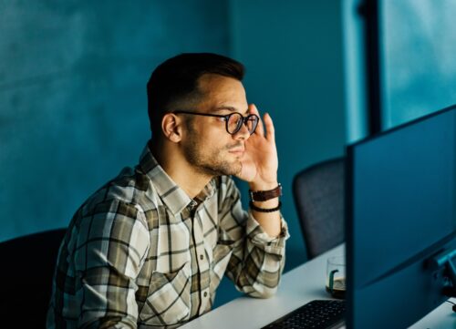 businessman working on computer in office